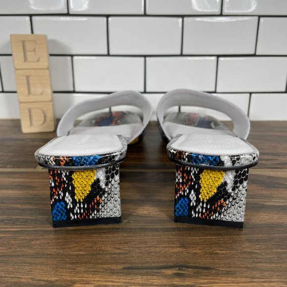 Chocolat Blu Cali Womens Sz 10 Shoes Snake Print Leather Comfort Slide Sandal - Picture 4 of 13